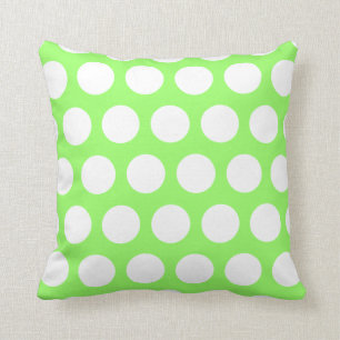 Groene en Witte poka Dots Kussen
