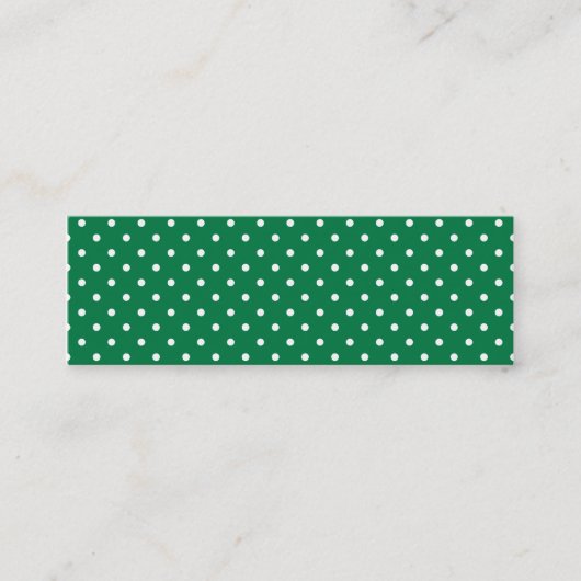 Groene en Witte poka Dots Mini Visitekaartje (Voorkant)