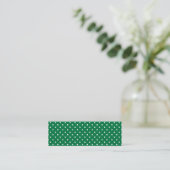 Groene en Witte poka Dots Mini Visitekaartje (Staand voorkant)