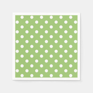 Groene en witte poka Dots Napkins Servet