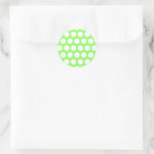 Groene en Witte poka Dots Ronde Sticker (Tas)