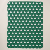 Groene en Witte poka Dots Sherpa Deken (Voorkant)