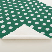 Groene en Witte poka Dots Sherpa Deken (3/4)