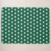 Groene en Witte poka Dots Sherpa Deken (Voorkant (horizontaal))