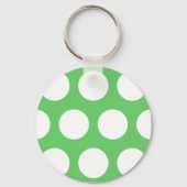 Groene en Witte poka Dots Sleutelhanger (Voorkant)