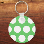 Groene en Witte poka Dots Sleutelhanger (Voorkant)
