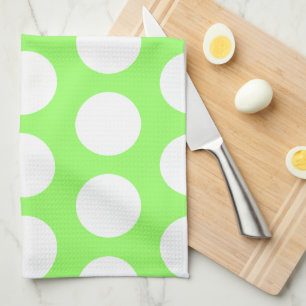Groene en Witte poka Dots Theedoek