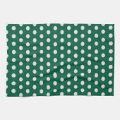 Groene en Witte poka Dots Theedoek (Horizontaal)