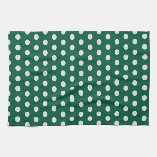 Groene en Witte poka Dots Theedoek (Horizontaal)