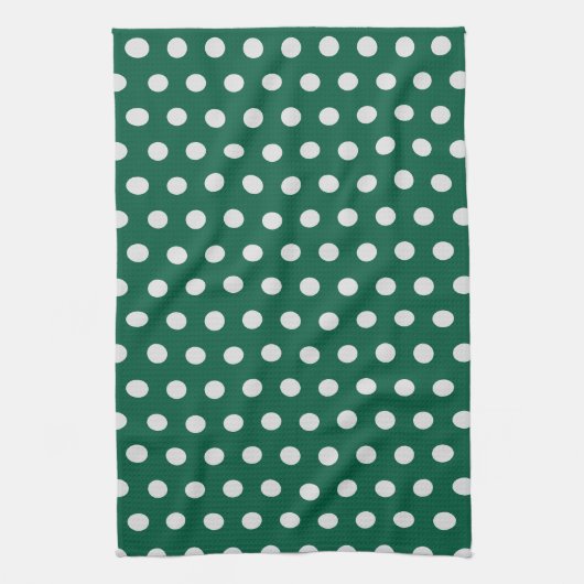 Groene en Witte poka Dots Theedoek (Verticaal)