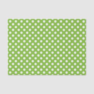 Groene en Witte poka Dots Tissuepapier