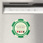 Groene en Witte Poker Chip Casino Opslaan De Datum Magneet (Insitu (Vaatwasser))