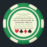 Groene en Witte Poker Chip Casino Opslaan De Datum Magneet<br><div class="desc">Vertroebel je gasten door ze deze groene en off witte pokerchip te sturen,  sla de datummagneten op om op hun koelkast te plaatsen. Ze wachten met spanning op de formele uitnodiging voor deze zeker leuke bruiloft!</div>