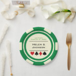 Groene en Witte Poker Chip Las Vegas Bruiloft Papieren Bordje<br><div class="desc">Daag je gasten af door hun eten te serveren op deze groene en witte pokerchip Las Vegas,  de papieren borden. Deze zijn perfect voor een casino-nachtrepetitie diner of voor het serveren van dessert bij de receptie.</div>