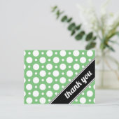 Groene en Witte Polka Dot Dank u Briefkaarten (Staand voorkant)