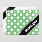 Groene en Witte Polka Dot Dank u Briefkaarten (Voorkant / Achterkant)