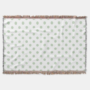 Groene en witte polka dot gooien deken