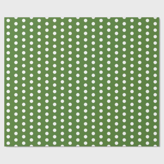 Groene en witte Polka Dot Party Cadeaupapier (Vlak)