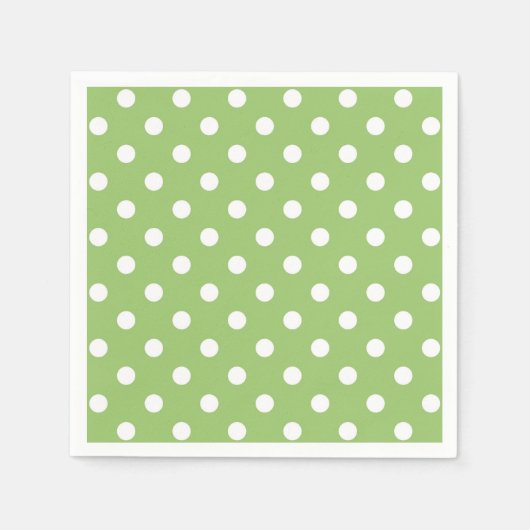 Groene en witte Polka Dots servetten (Voorkant)