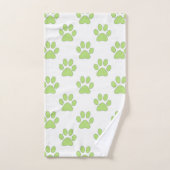 Groene en witte pootafdrukken bad handdoek (Handdoek)