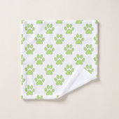 Groene en witte pootafdrukken bad handdoek (Wasdoekje)