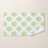 Groene en witte pootafdrukken bad handdoek (Handdoek)