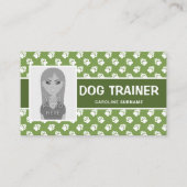 Groene en witte pootjes en fotosjabloon - Dog Trai Visitekaartje (Voorkant)