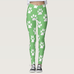 Groene en witte poten leggings