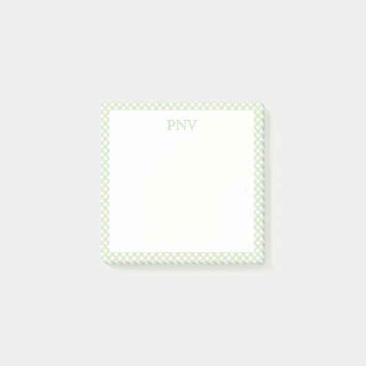 Groene en witte Preppy Post-It-notities Post-it® Notes (Voorkant)