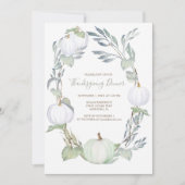 Groene en WITTE PUMPKIN Greenery THANKSGIVING Kaart (Voorkant)