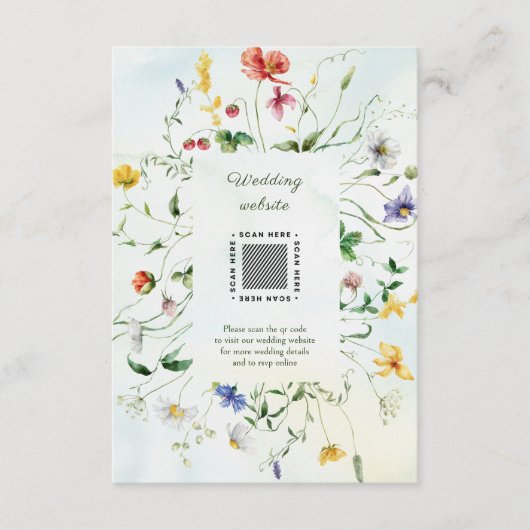 Groene en Witte Romance Rustieke Zomerbruiloft Informatiekaartje (Voorkant)