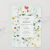 Groene en Witte Romance Rustieke Zomerbruiloft Kaart (Voorkant / Achterkant)