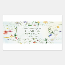 Groene en Witte Romance Rustieke Zomerbruiloft Rechthoekige Sticker