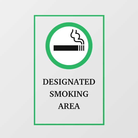 Groene en witte rookruimte metalen A-frame Raamsticker (Vel)