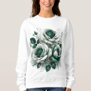 Groene en witte rozen voor mama trui