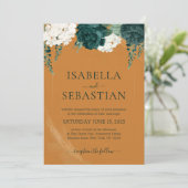 Groene en witte rozenbloem kaart (Staand voorkant)