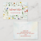 Groene en witte rustieke bloem zomer visitekaartje (Voorkant / Achterkant)