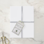 🌿 Groene en Witte Rustieke Waterverf Strepen Zeep Cadeaulabel (Met Touw)
