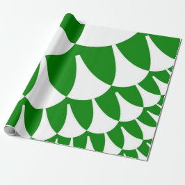 Groene en Witte Schalen Cadeaupapier