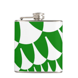 Groene en Witte Schalen Heupfles