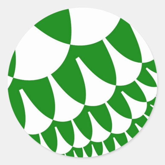Groene en Witte Schalen Ronde Sticker (Voorkant)