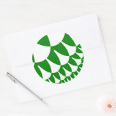 Groene en Witte Schalen Ronde Sticker (Envelop)