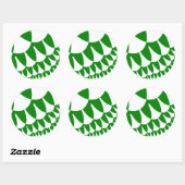 Groene en Witte Schalen Ronde Sticker (Vel)
