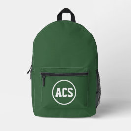 Groene en Witte Schoolkleuren en Letters Bedrukte Rugzak