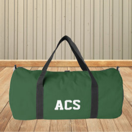 Groene en Witte Schoolkleuren en Letters Plunjezak