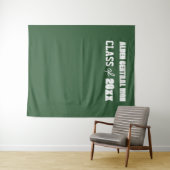 Groene en witte schoolkleuren foto achtergrond wandkleed (In Situ (horizontaal))