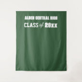 Groene en witte schoolkleuren foto achtergrond wandkleed (Voorkant)