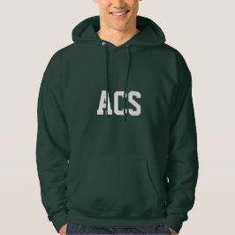 Groene en Witte Schoolkleuren met Letters Hoodie