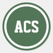 Groene en Witte Schoolkleuren Ronde Sticker (Voorkant)