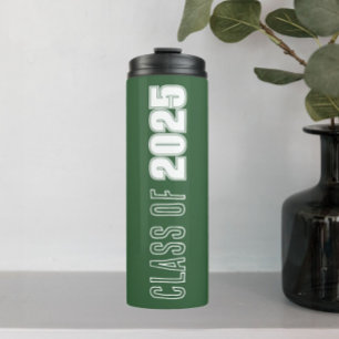 Groene en witte schoolkleuren schooljaar thermosbeker